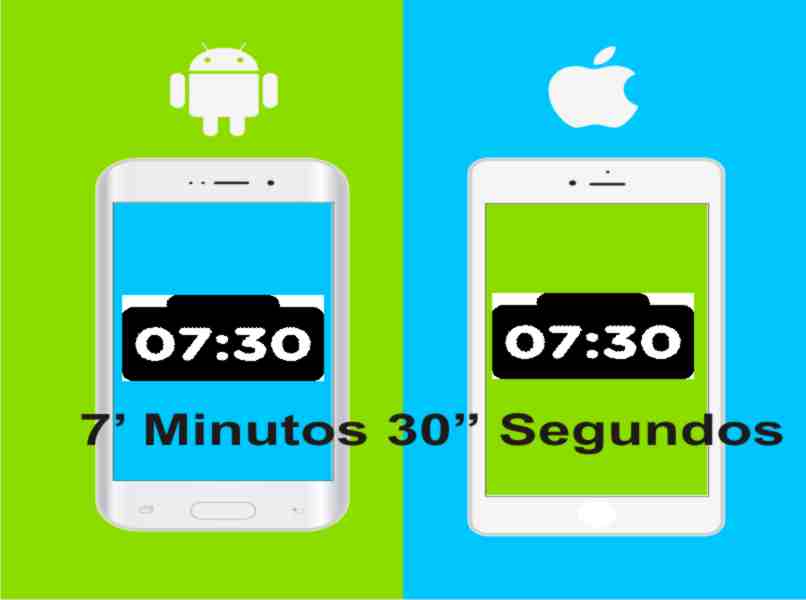 minutos y segundos en moviles android y iphone