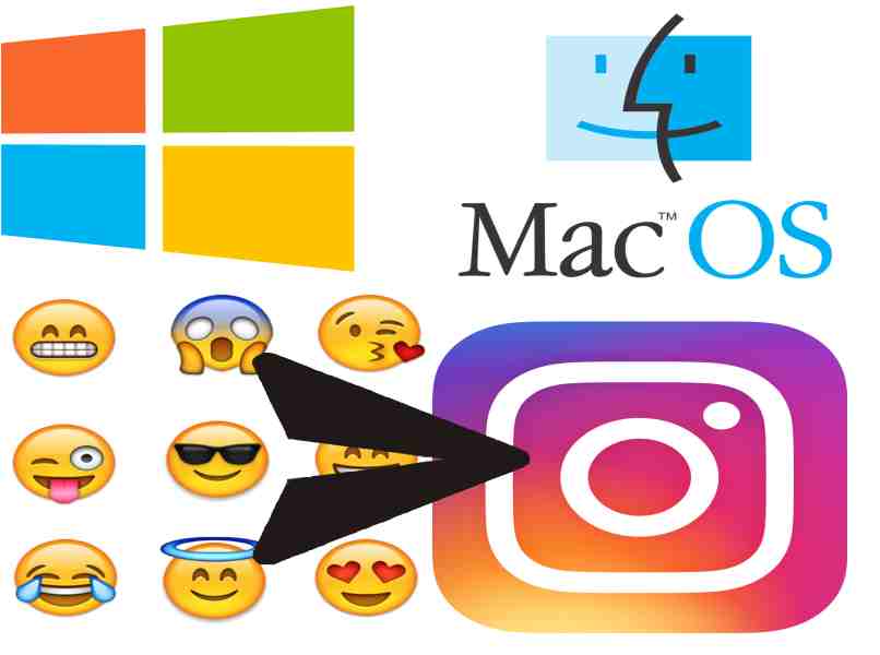 enviar emojis instagram desde pc mac y windows