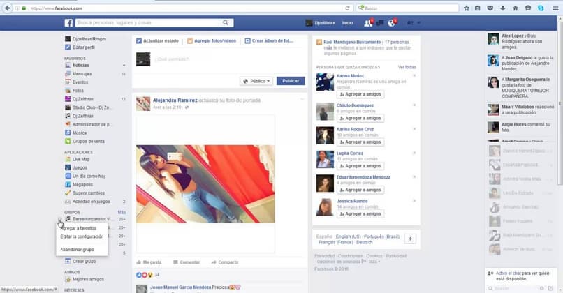 agregando amigos a lista favoritos de facebook