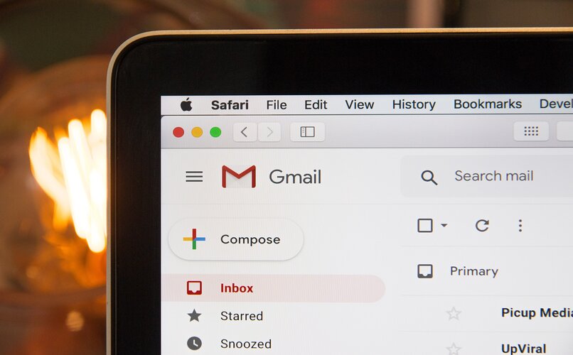 bandeja de entrada correo gmail en lapto