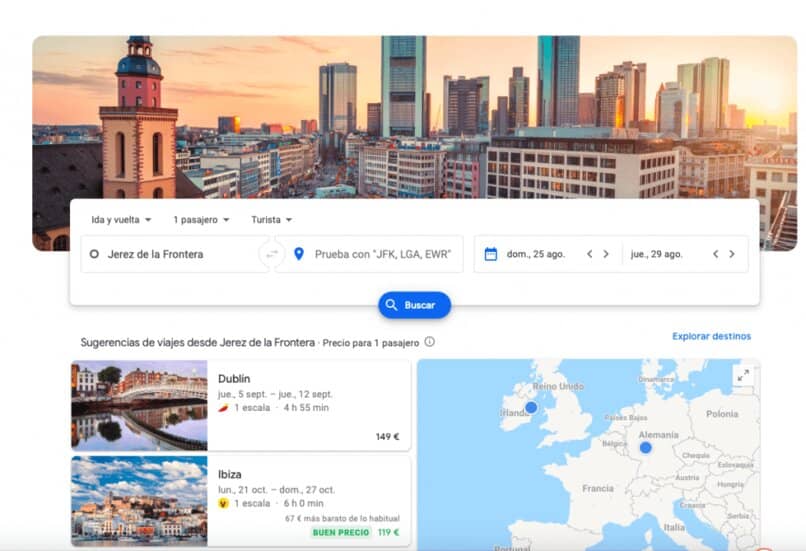 formas de seleccionar el vuelo en google flights