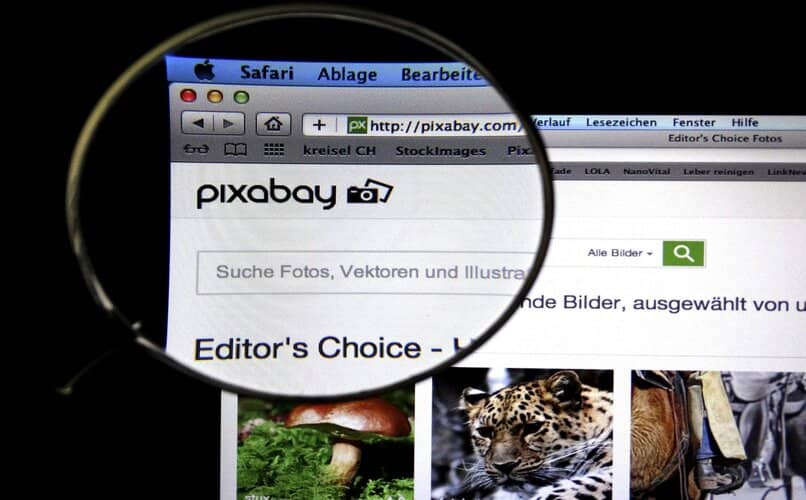 sitio web de pixabay en navegador safari
