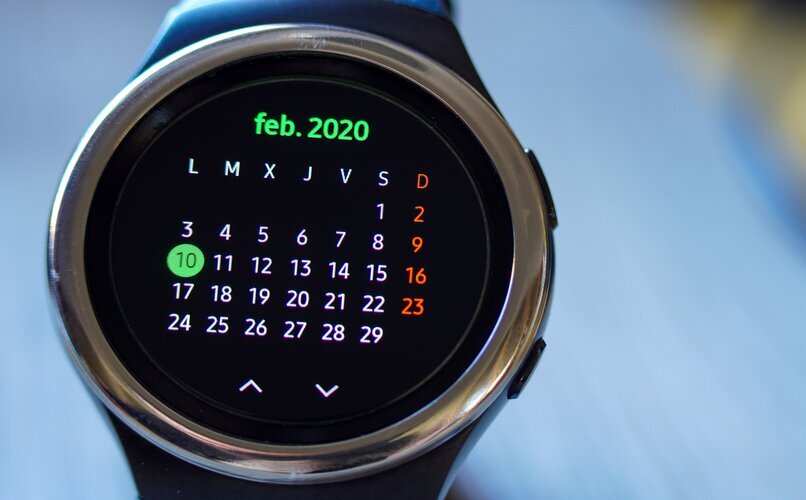 calendario digital de smartwatch