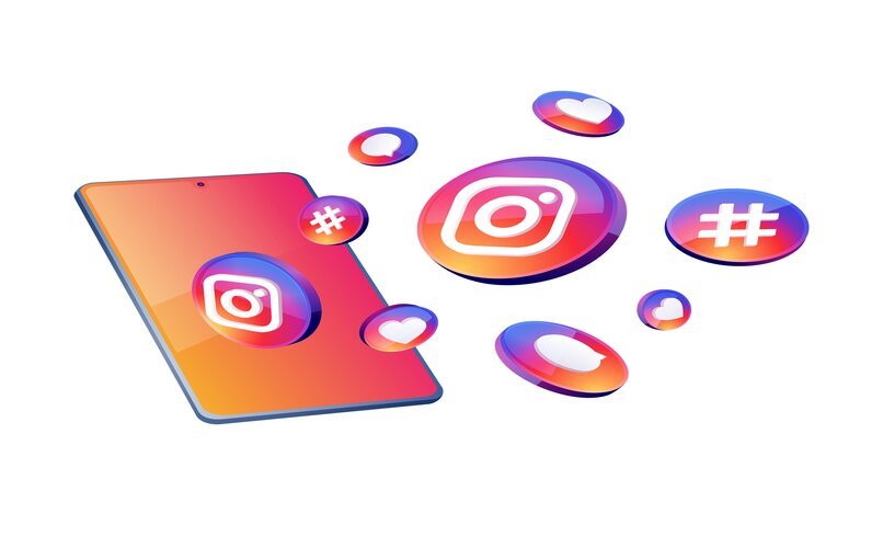tablet con emblema de instagram