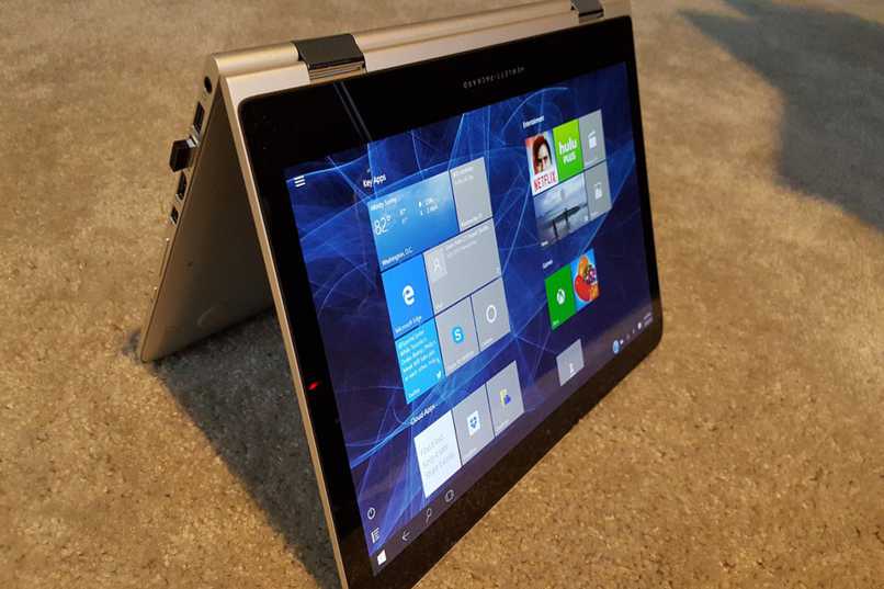 pantalla de tablet con sistema windows