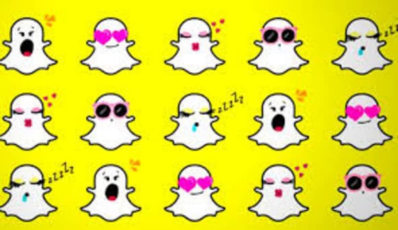varios mini emblemas de la app snapchat